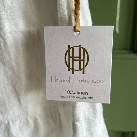 House of Harlow 1960 Cream Linen Tiered Skirt Skort - Picture 2 of 7